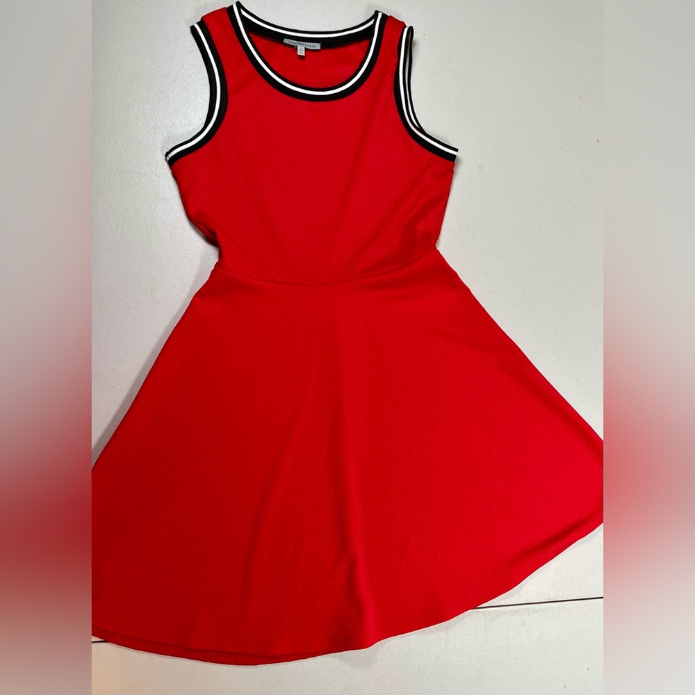Vintage 1970s Charlotte Russe ringer t knit mini red tank dress preppy, small - Picture 3 of 12